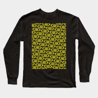 Minimalistic Saturnal Glitch Pattern, aka Invasion of Flatland Yellow Version Long Sleeve T-Shirt